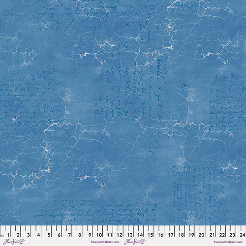 Cracked Shadow Moonstone Blue Tim Holtz Eclectic Elements Free Spirit Fabrics Cotton fabric