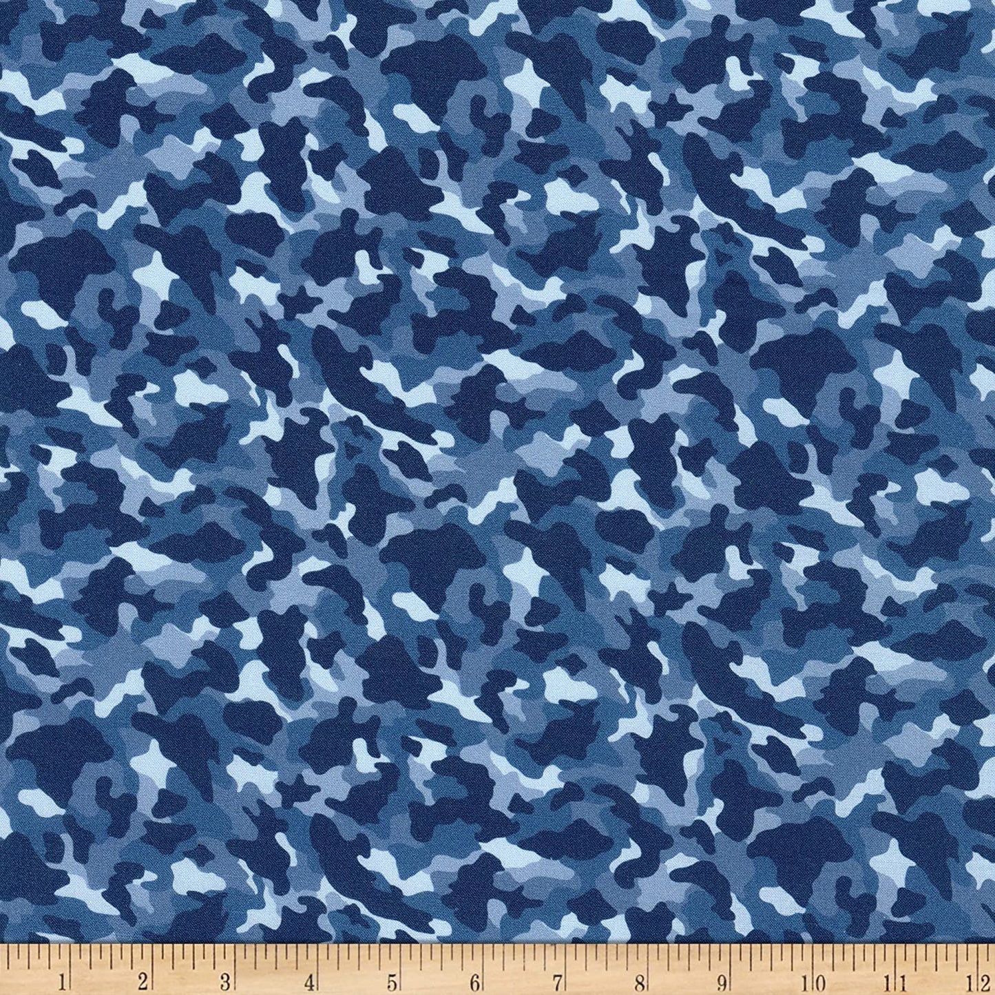 Crazy for Camo Naval Camo Blue Digital Printed Northcott Fabrics Cotton Fabric