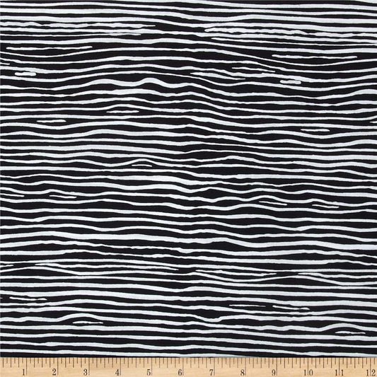 Creased Black Brandon Mably Stash Kaffe Fassett Collective for Free Spirit Cotton Fabric