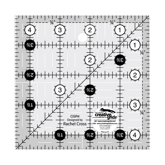 Creative Grids Quilt Ruler 4.5" Square Rachel Cross Creative Grids CG-CGR4