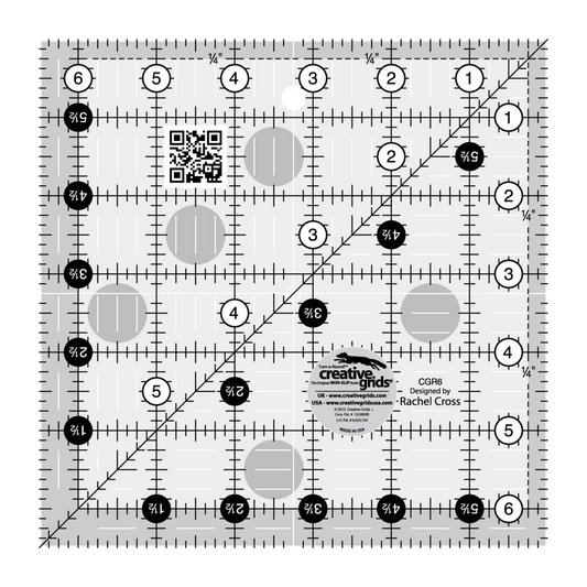 Creative Grids Quilt Ruler 6.5" Square Rachel Cross Creative Grids CG-CGR6