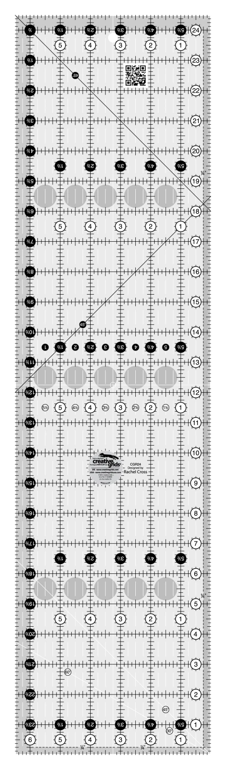 Creative Grids Quilt Ruler Rectangle 6.5"x24.5" Rachel Cross Creative Grids CG-CGR24