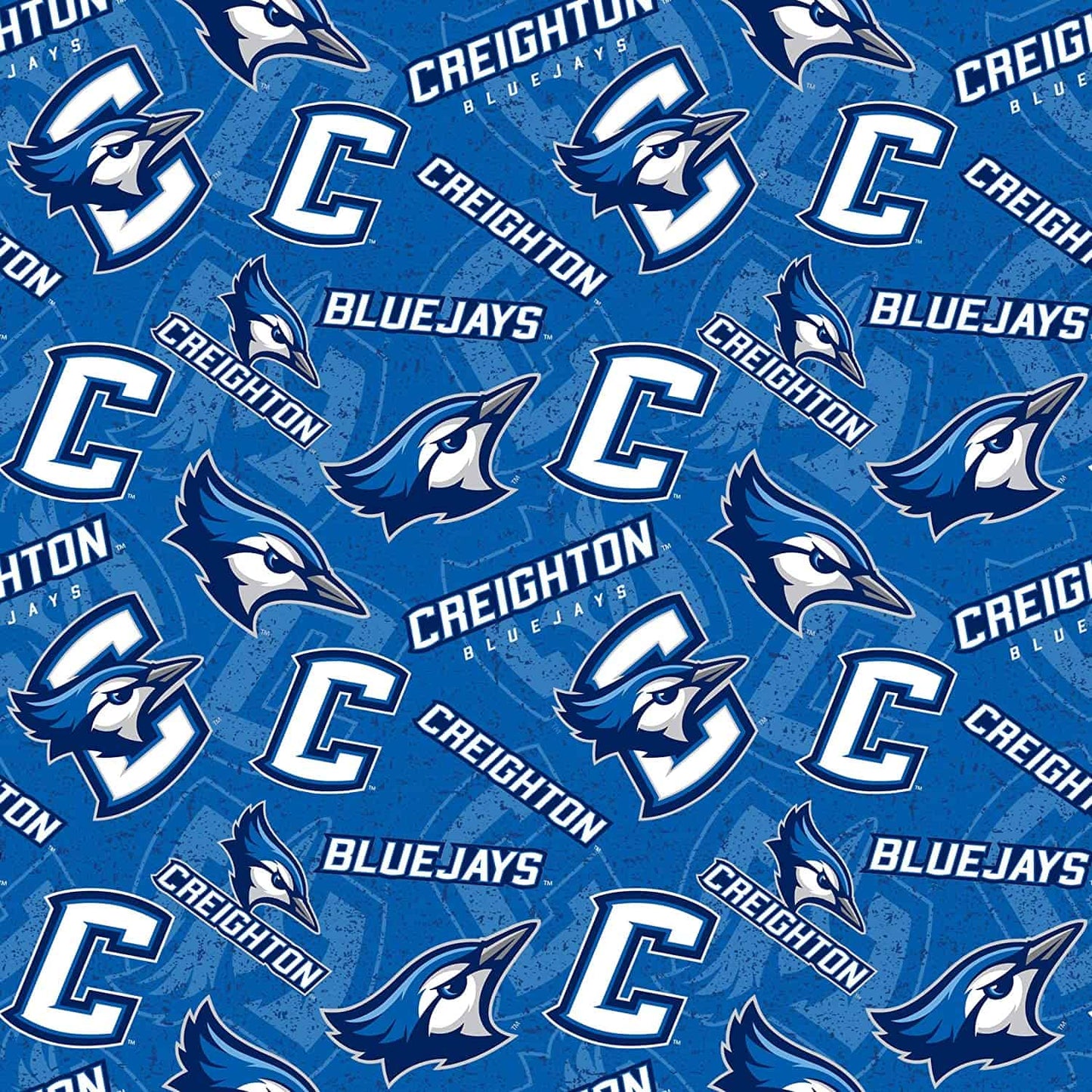 Creighton Blue Jays NCAA College Tone on Tone Sykel Cotton Fabric