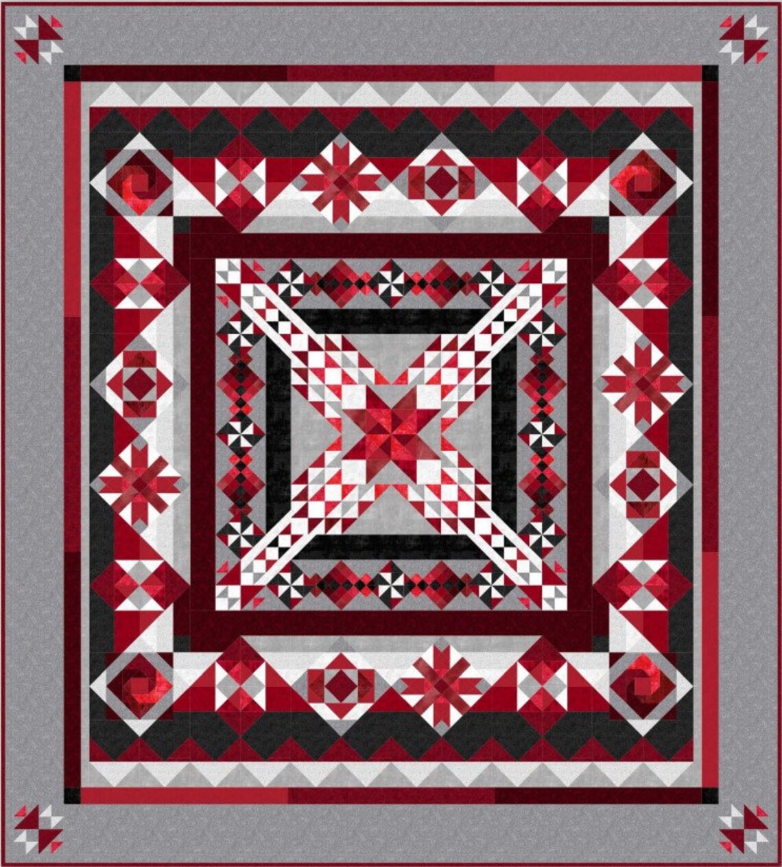 Crimson Shadows Batik Quilt Kit Wilmington Prints WP-K24194