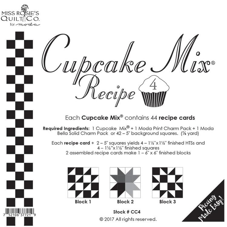 Cupcake Mix Recipe #4 44 Recipe Cards Miss Rosie's Quilt Co. Moda