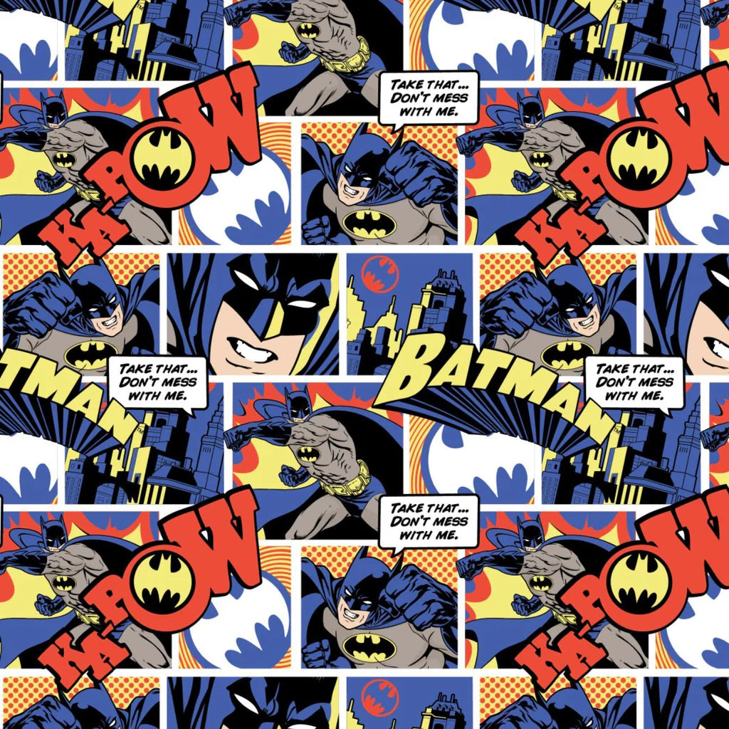DC Comics Batman Color Pop Comics Collage Orange Camelot Fabrics Cotton Fabric CF-23200331-02 | US Fabric Shop