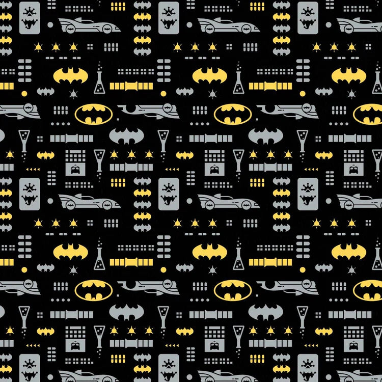 DC Comics Young DC Batman Icons Black Camelot Fabrics Cotton Fabric CF-23421470-3