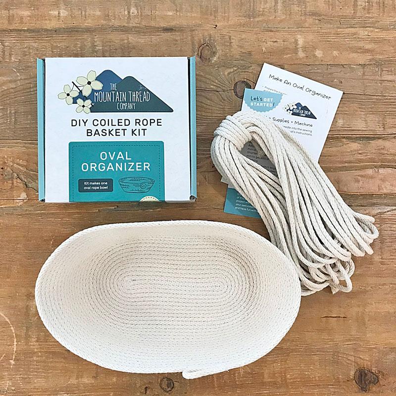 DIY Coiled Rope Basket Kit Oval Organizer The Mountain Thread Company