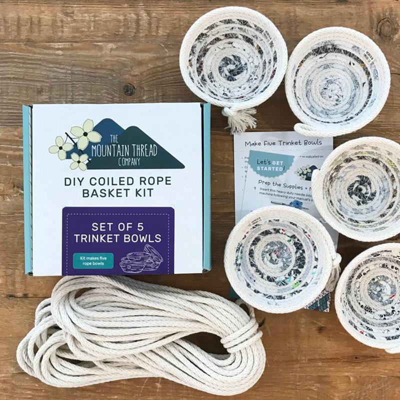 Coiled Rope DYI Kit 5 Trinket Bowls The Mountain Thread Company