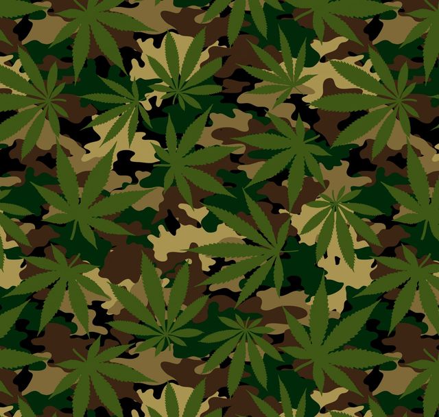 Marijuana Camo Cannabis David Textiles Cotton Fabric