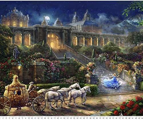 Disney Cinderella at Midnight Thomas Kinkade 36" David Textiles Cotton Fabric