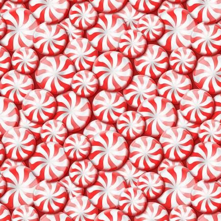 Peppermint Red Sweet Candy David Textiles Cotton Fabric