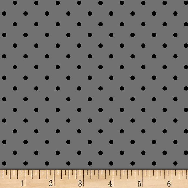 Swiss Dots Black Grey David Textiles Cotton Fabric