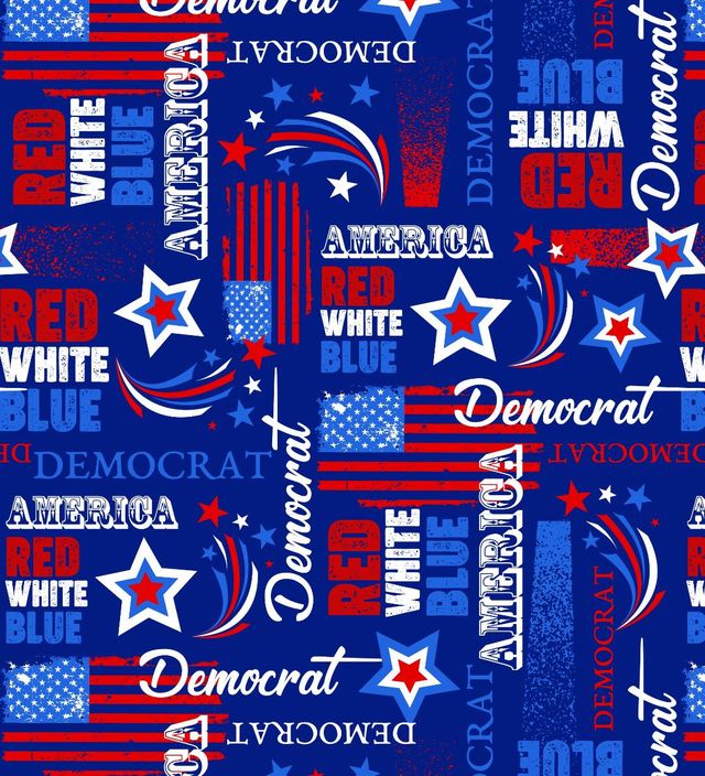 American Democrat Patriotic Blue David Textiles Cotton Fabric