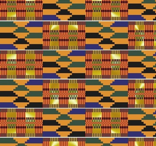 African Continent - Akan Tapestry Metallic Multi David Textiles Cotton Fabric