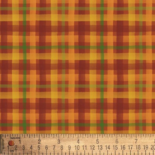 Autumn Plaid Orange Green David Textiles Cotton Fabric