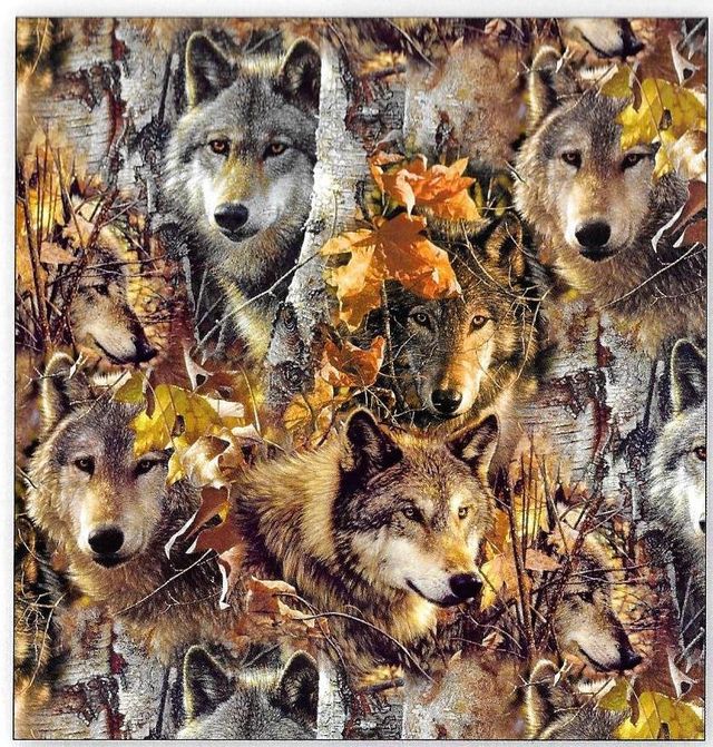 Animal Instincts Wolves Camouflage Hunting Print David Textiles Cotton Fabric