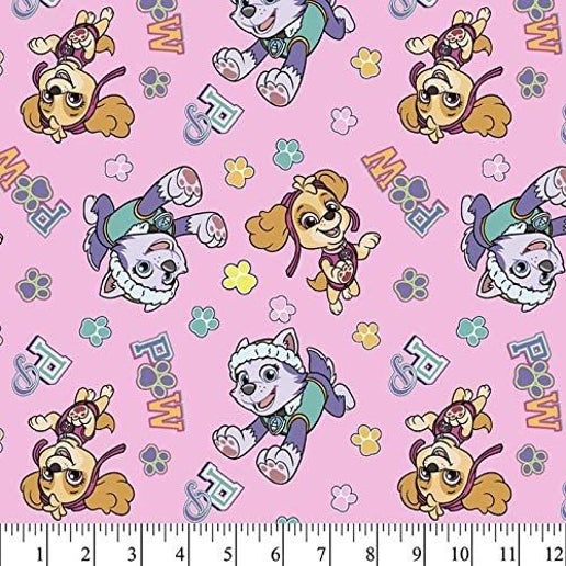 Paw Patrol Skye & Everest pink David Textiles Cotton Fabric