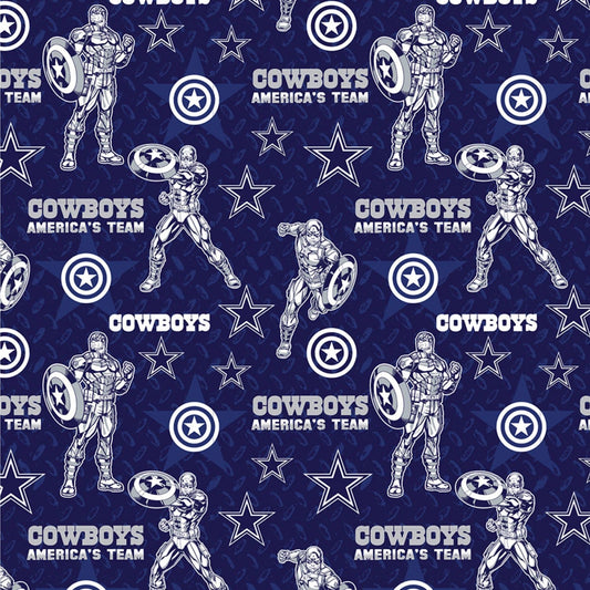 Dallas Cowboys Marvel Captain America Cotton Fabric