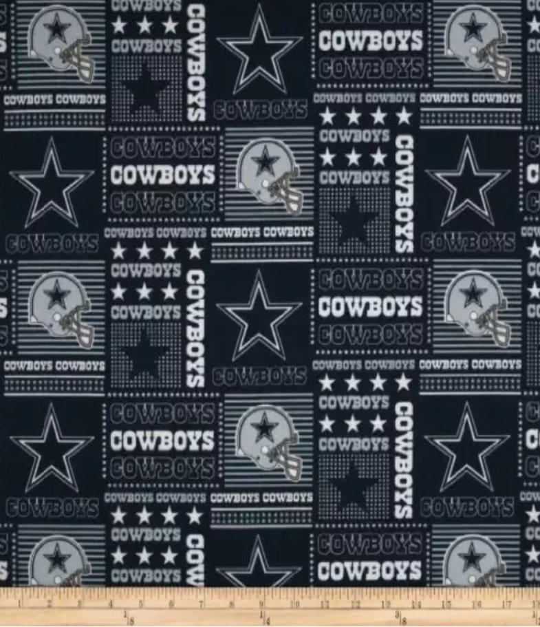 Dallas Cowboys NFL Football Block Patch Design Cotton Fabric