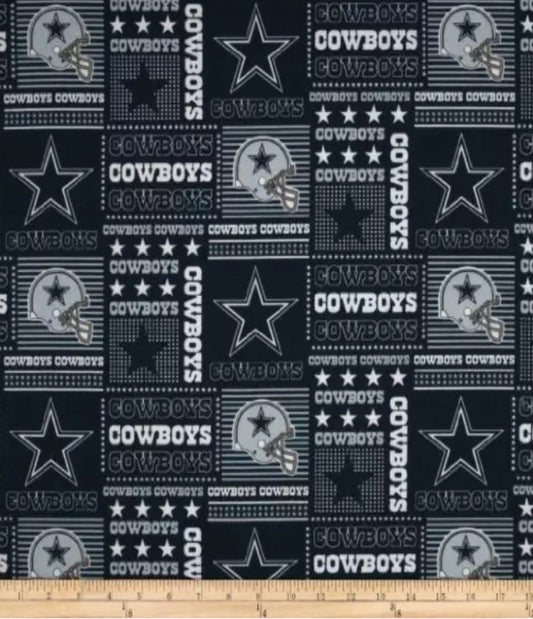 Dallas Cowboys NFL Football Block Patch Design Cotton Fabric