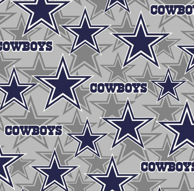 Dallas Cowboys NFL Cowboys Logo Gray Fabric Traditions FLEECE fabric