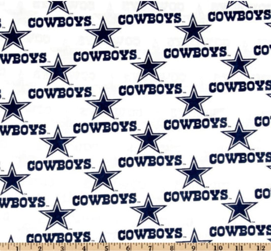 Dallas Cowboys NFL Logo White 58-60 inches Cotton Fabric