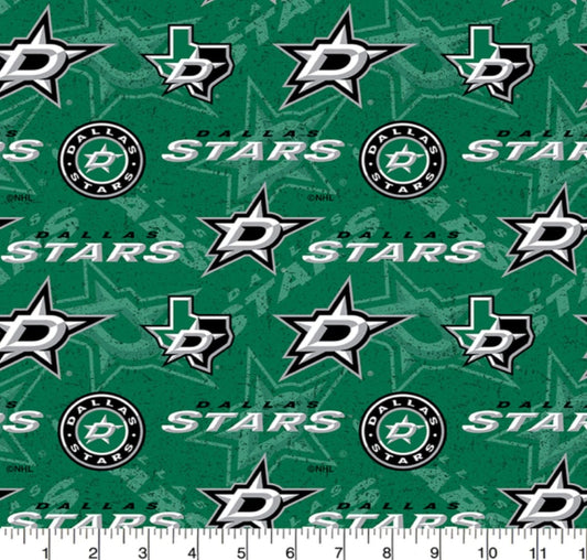 Dallas Stars NHL Hockey Tone on Tone Design Cotton Fabric