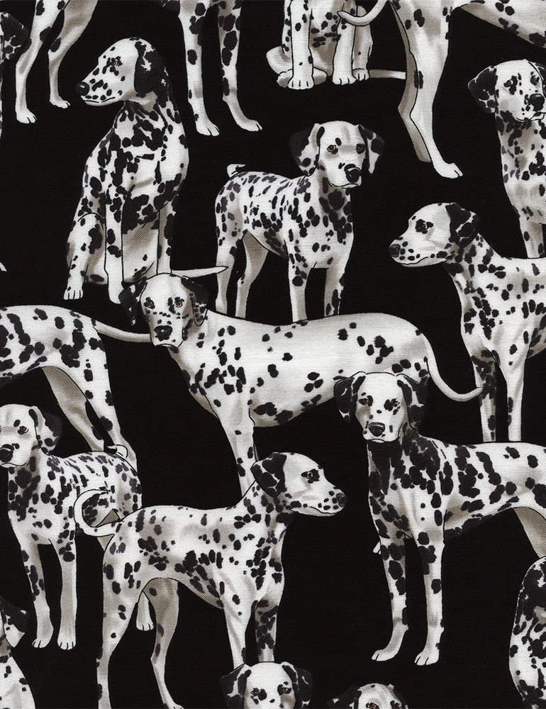 Dalmatians Dog Black Pure Brands Timeless Treasures Cotton Fabric