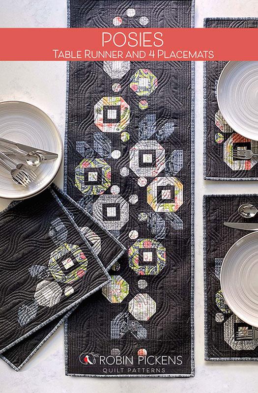 Dandi Duo Posies G Table Runner and Placemats Pattern 42.5" x 14.5" Robin Pickens Inc. RPQP-PTRPM154