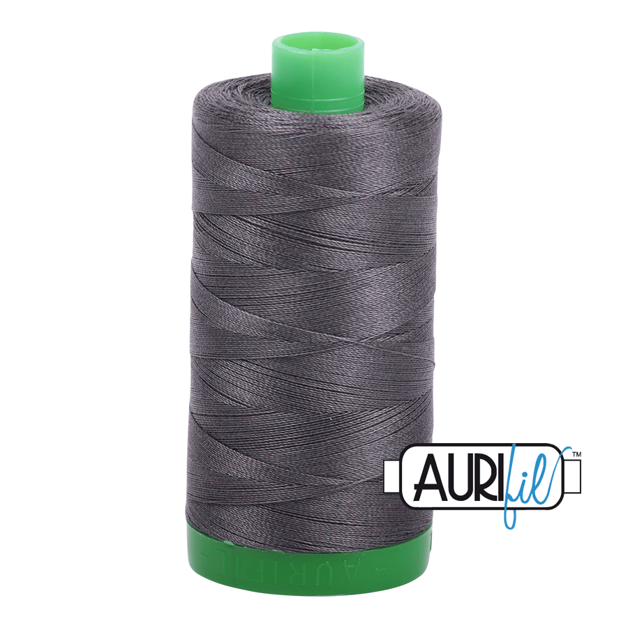 Dark Pewter Grey 40 wt 1094 yd Large Spool Aurifil Cotton Quilting Thread AF-MK40SC6-2630