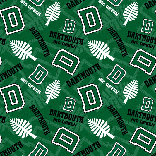 Dartmouth College Big Green NCAA College Tone on Tone Sykel Enterprises Cotton Fabric DART-1178