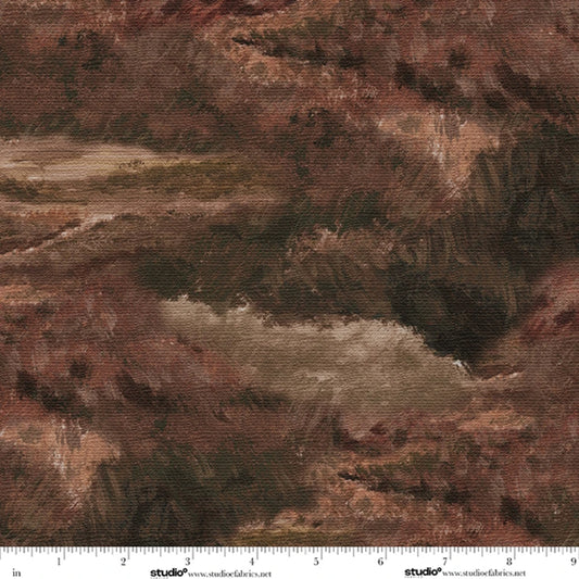 Dawn's Early Light Tall Grass Brown Shirl Ireland Studio E Cotton Fabric SE-9052-35