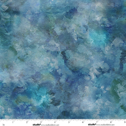 Dawn's Early Light Morning Mist Turquoise Shirl Ireland Studio E Cotton Fabric SE-9056-71