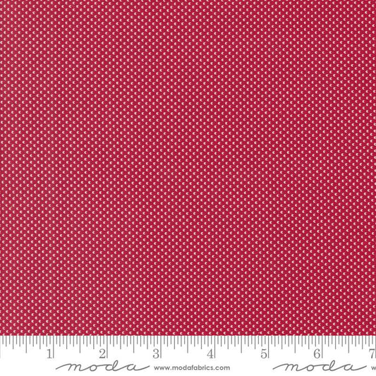 Dear Santa Mini Snowballs Dots Crimson Red Primitive Gatherings Moda Cotton Fabric