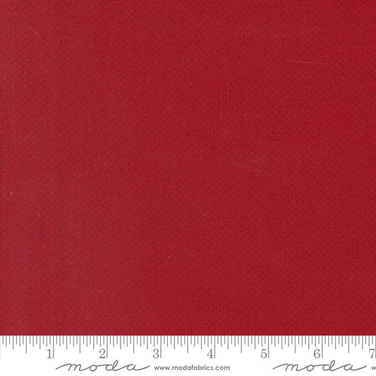 Dear Santa Mini Snowballs Dots Tonal Crimson Red Primitive Gatherings Moda Cotton Fabric