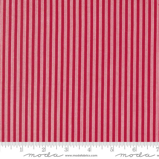 Dear Santa Stripes Crimson Red Primitive Gatherings Moda Cotton Fabric