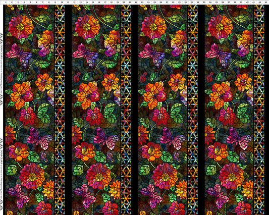 Dear Clara Bloom Stripes Black Jason Yenter In The Beginning Cotton Fabric ITB-1DCL-1
