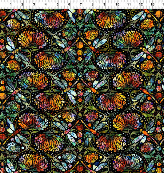 Dear Clara Bloom Dragonflies Multi Jason Yenter In The Beginning Cotton Fabric ITB-2DCL-1