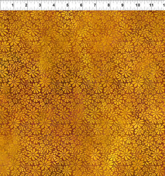 Dear Clara Bloom Tonal Blender Gold Jason Yenter In The Beginning Cotton Fabric ITB-11DCL-1