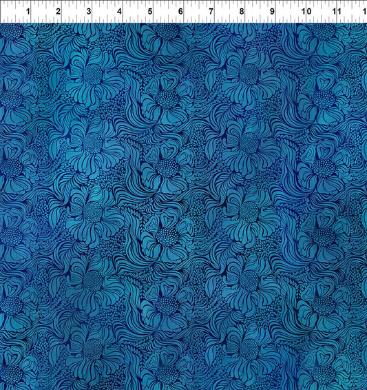 Dear Clara Lush Tonal Blender Blue Jason Yenter In The Beginning Cotton Fabric ITB-9DCL-2