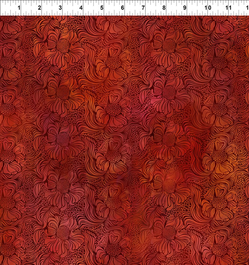 Dear Clara Lush Tonal Blender Red Jason Yenter In The Beginning Cotton Fabric ITB-9DCL-1
