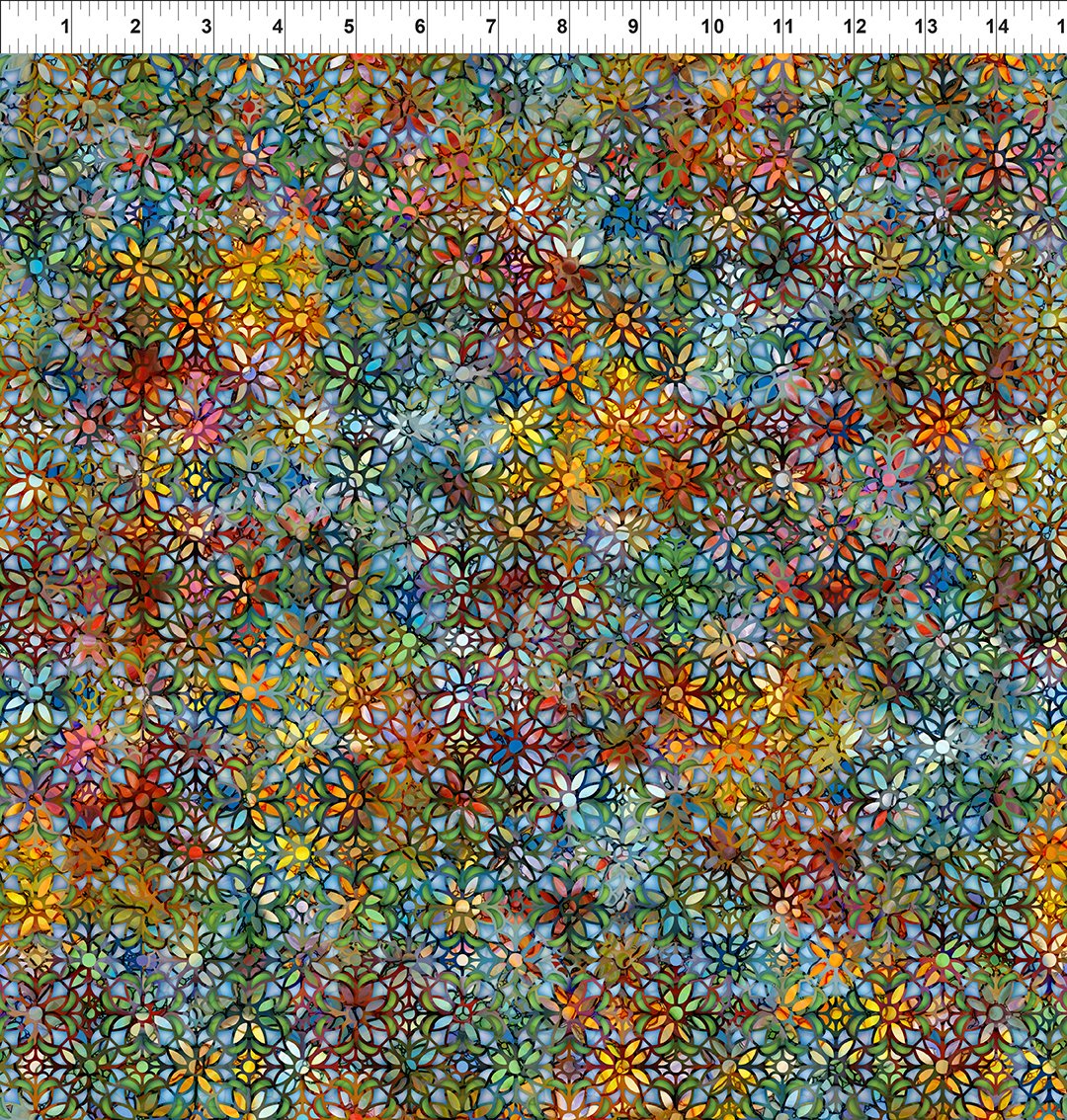 Dear Clara Mosaic Multi Jason Yenter In The Beginning Cotton Fabric ITB-7DCL-1