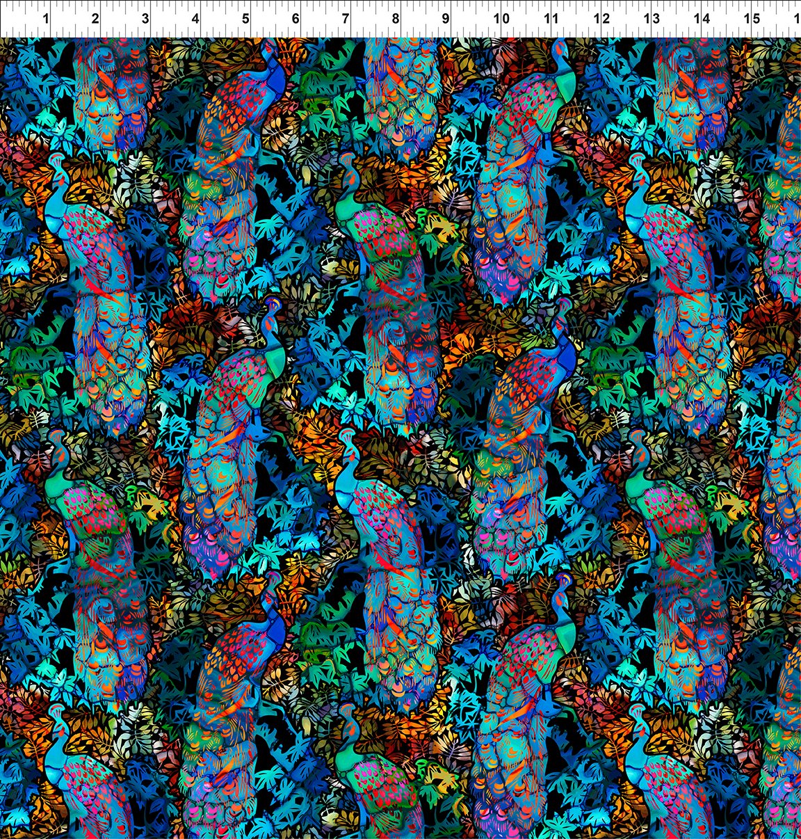 Dear Clara Peacocks Multi Jason Yenter In The Beginning Cotton Fabric ITB-4DCL-1