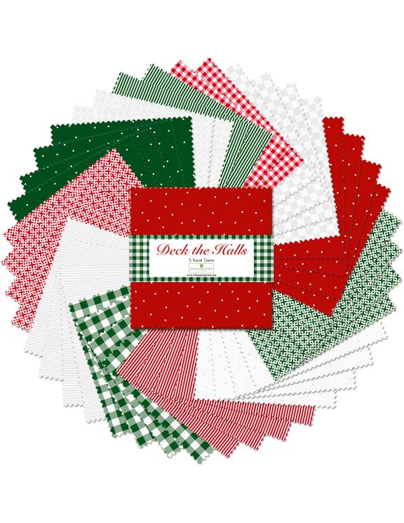 Deck the Halls 5" Squares Karat Gems Wilmington Prints Cotton Fabric