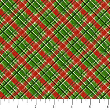 Deck the Halls Plaid Red Multi Liza Bea Studio Northcott Cotton Fabric NC-29001-24