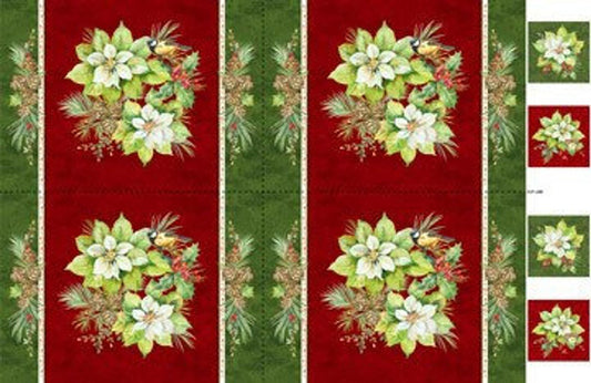 Deck the Halls Sew and Go 4 Placemats Panel 28" Northcott Digitally Printed