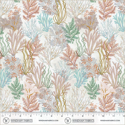 Deep Blue Garden Reef Foam Katherine Quinn Windham Fabrics Cotton Fabric WF-55256D-2