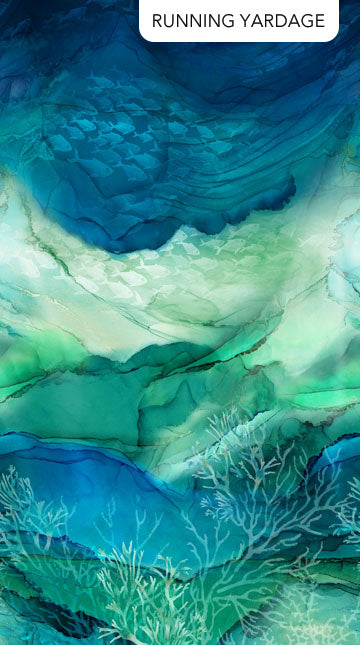 Deep Blue Ombre Dark Blue Multi Deborah Edwards and Melanie Samra Northcott Cotton Fabric  NC-DP28121-48