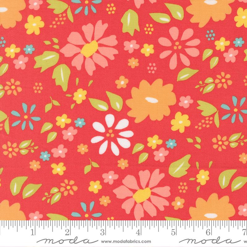 Delightfully Yours 108" Wideback Geraniu Sherri & Chelsi Moda Cotton Fabric MD-108035-16